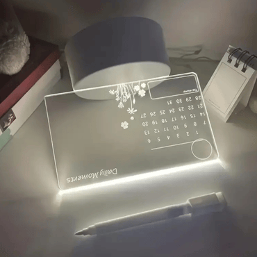 Işıklı Notlar için Şeffaf Masa Takvimi