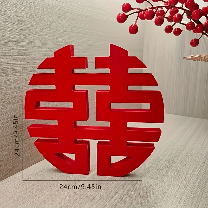 Kırmızı Çift Mutluluk Feng Shui Dekoru