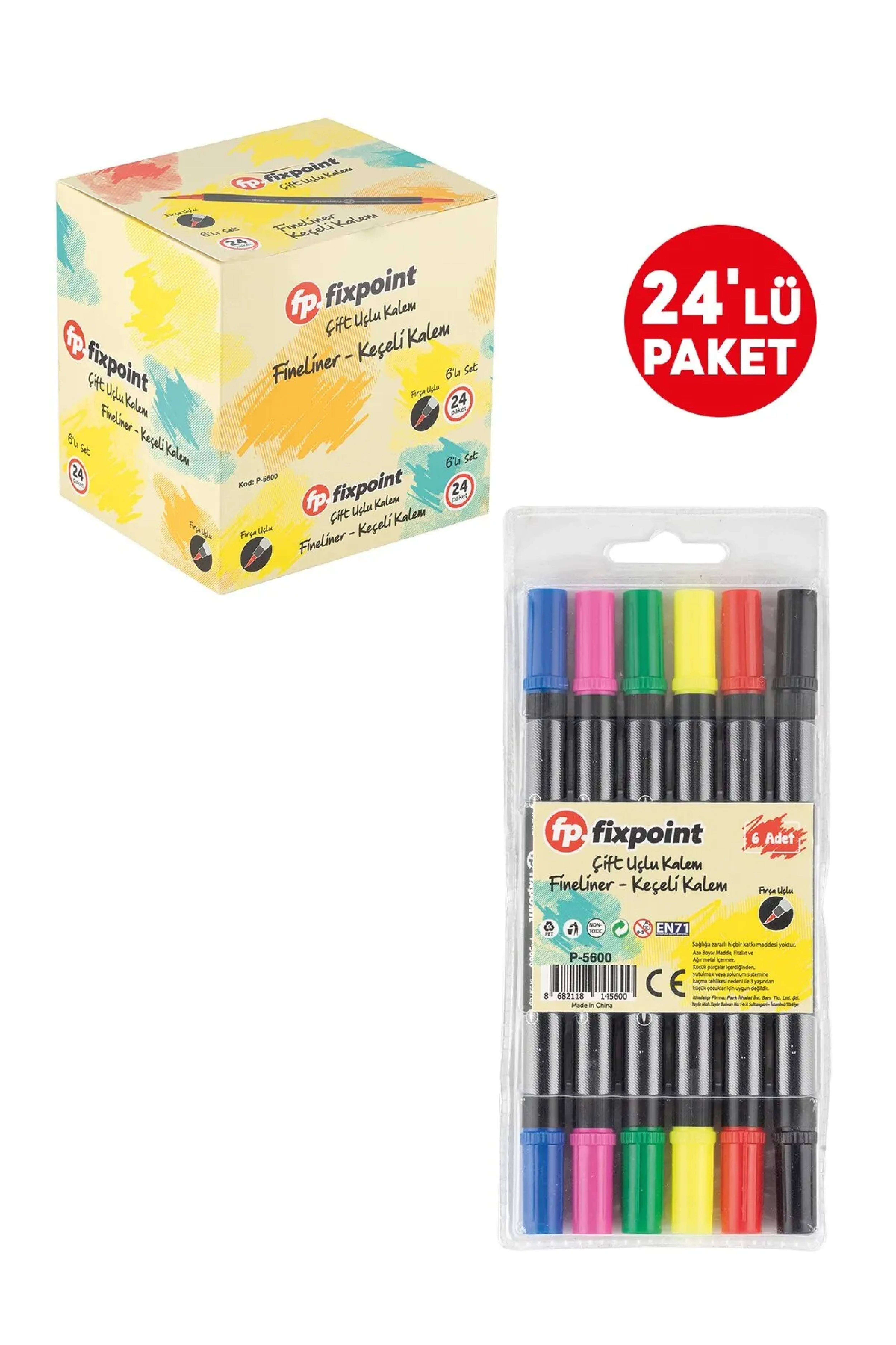 FixPoint Çift Uç Kalem Keçeli-Finel.6lı P-5600