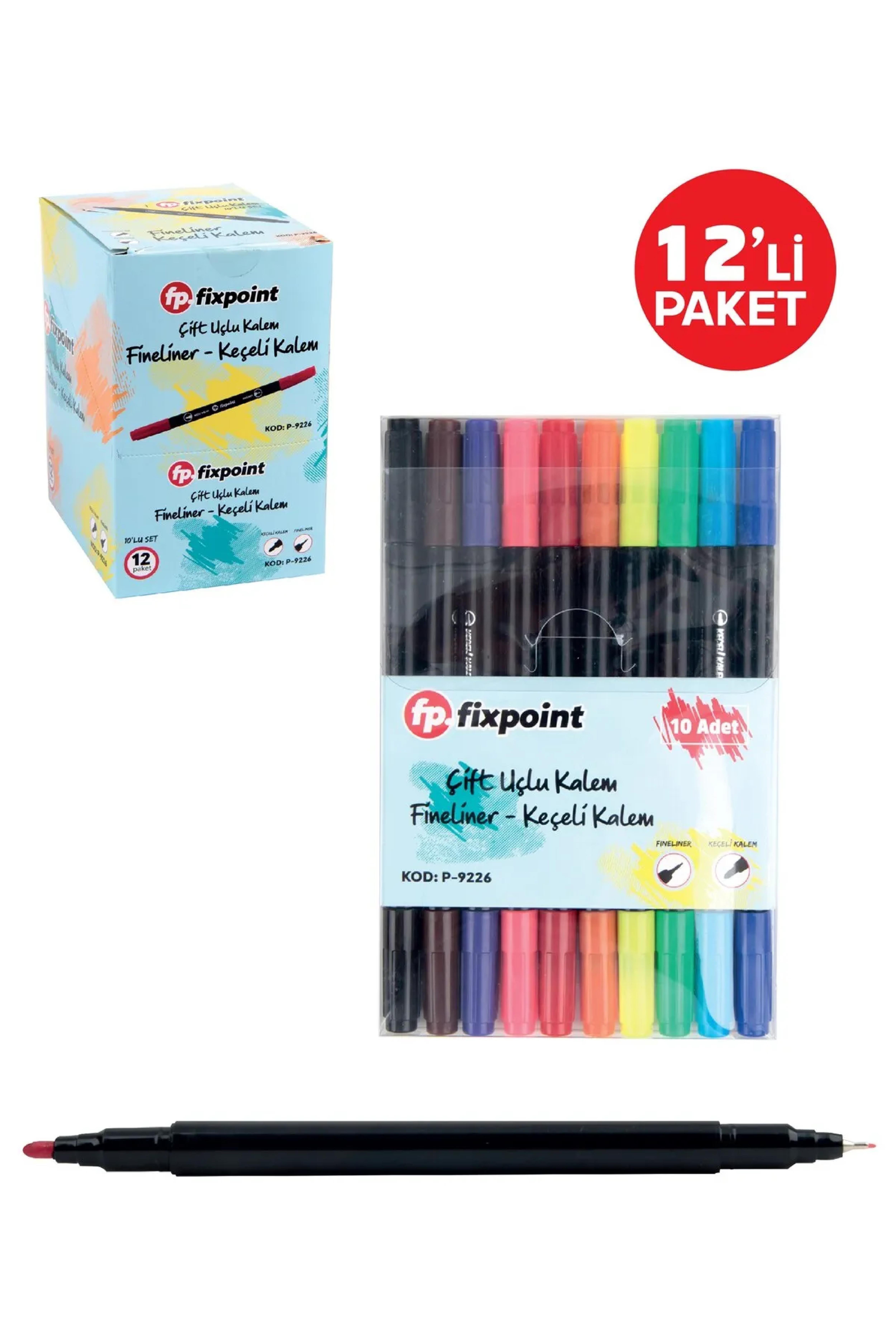 FixPoint ÇiftUç Kalem Keçeli-Finel10lu P-9226 12li Paket
