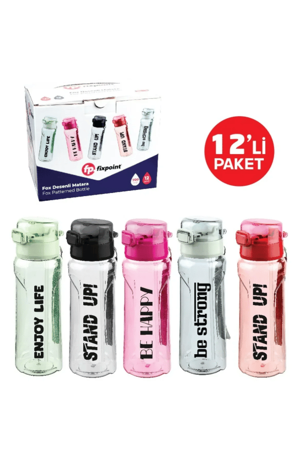 FixPoint Fox Pipetli Yazı Baskılı Matara 700ml P-7390