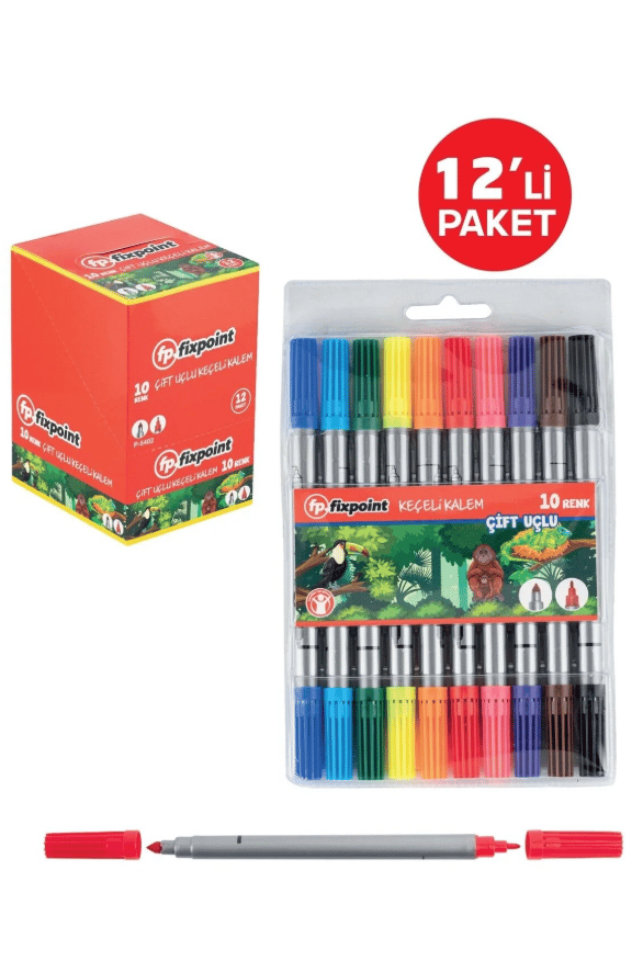 FixPoint Keçeli Kalem Çift Uç 10Renk P-5402