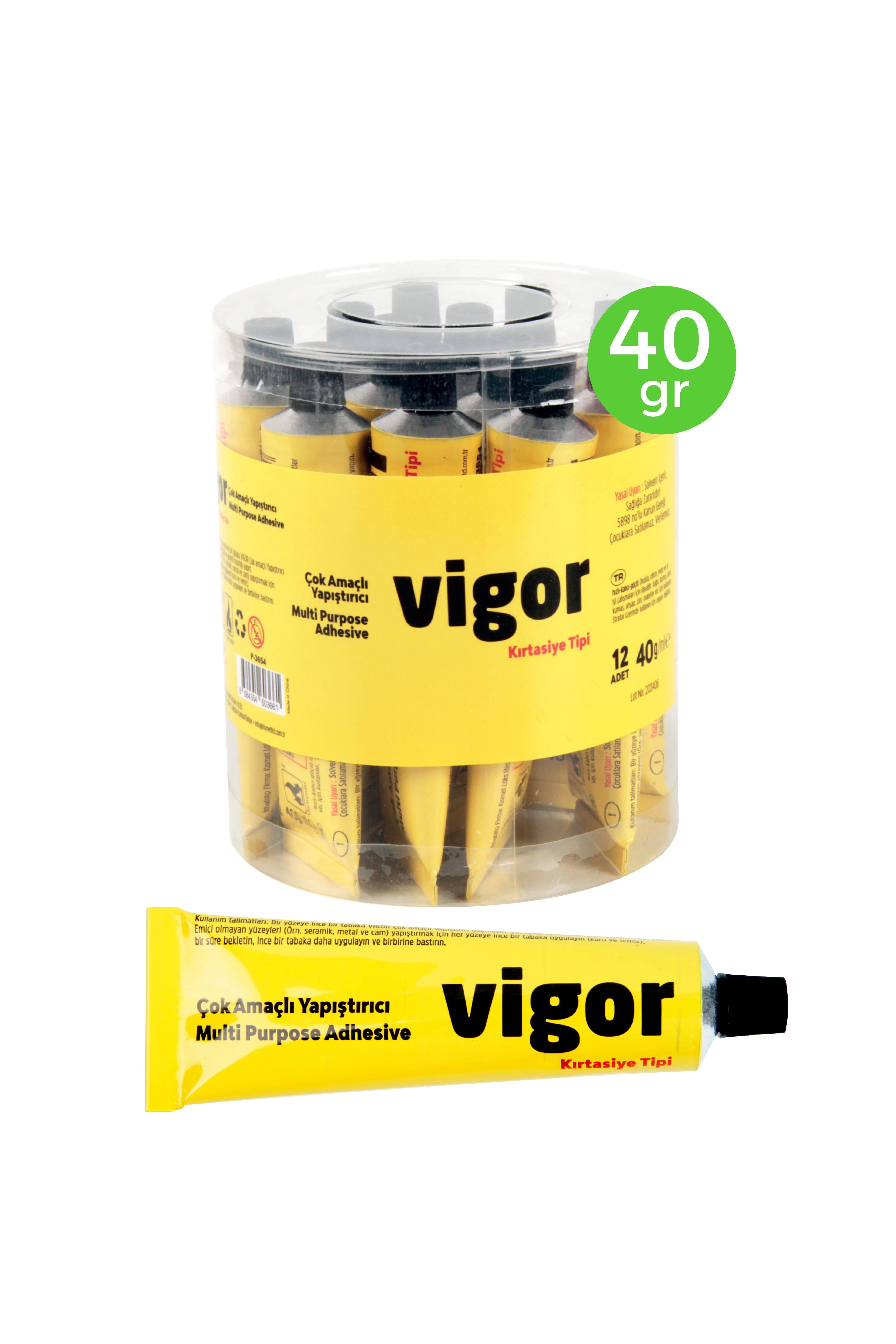 Vigor Kırtasiye Tipi Yapıştırıcı 40gr 12li P-3654