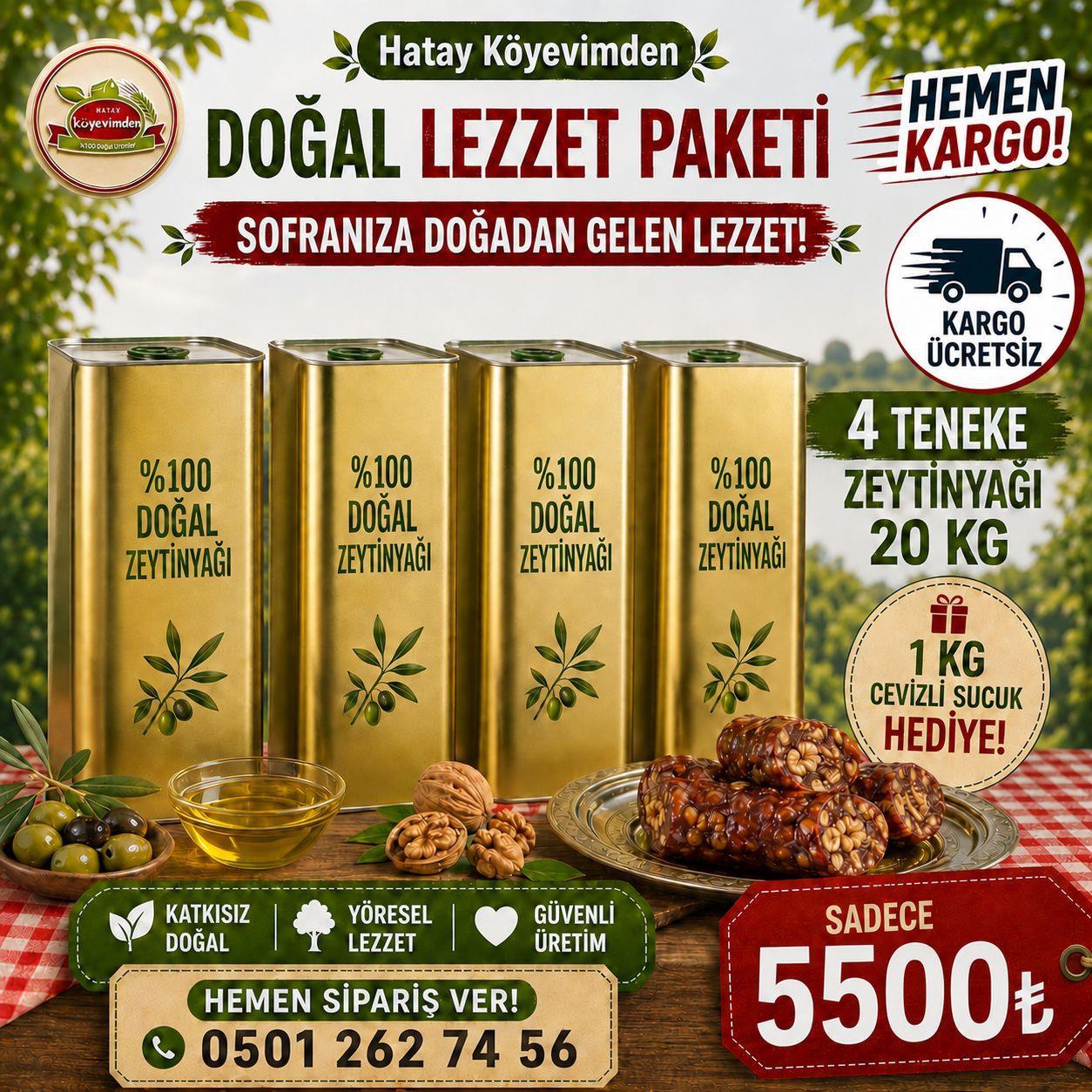 20 KG ZEYTİNYAĞI - 1 KG CEVİZLİ SUCUK HEDİYE
