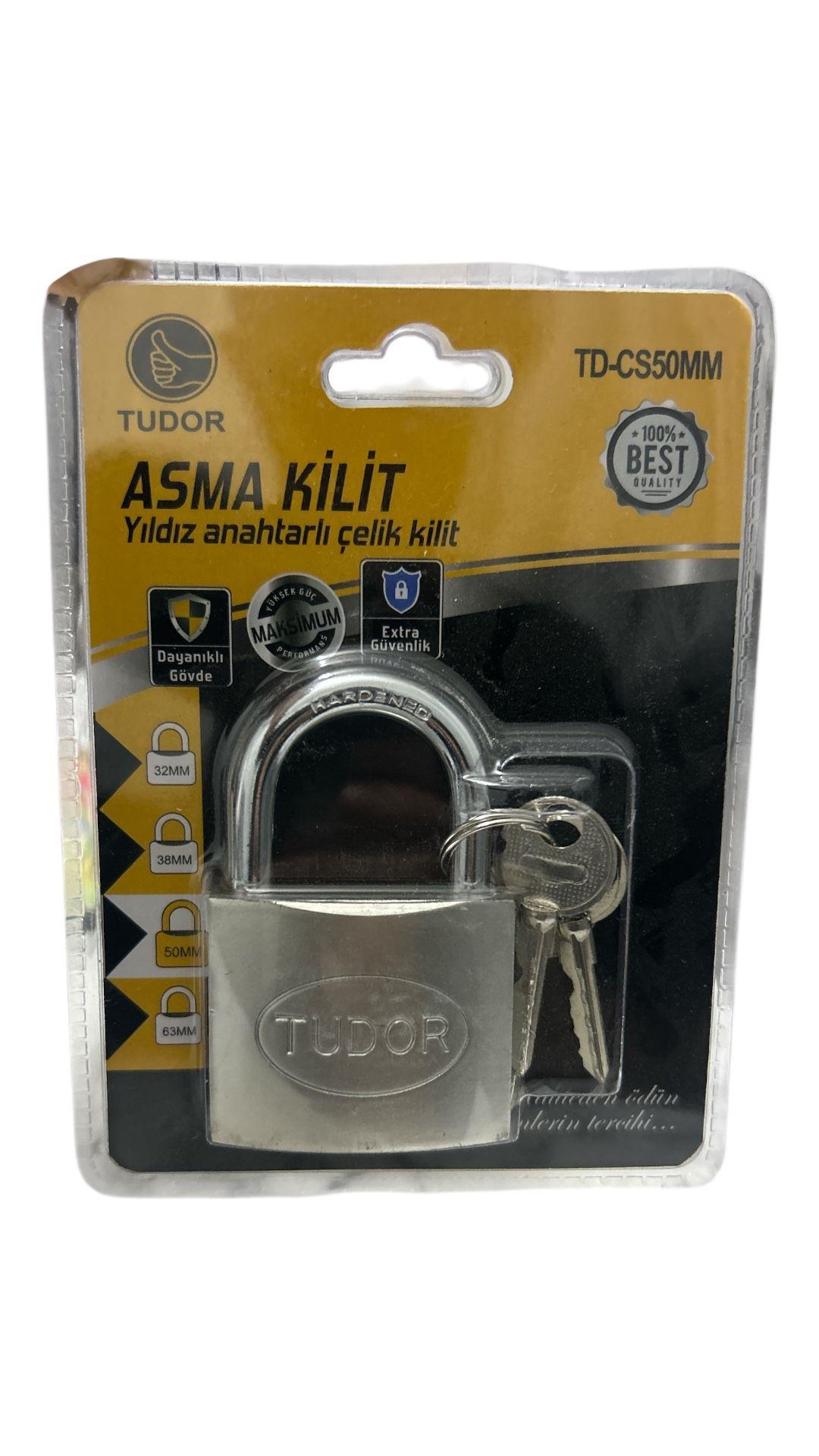 Asma Kilit 50 mm Yıldız Anahtarlı Çelik 