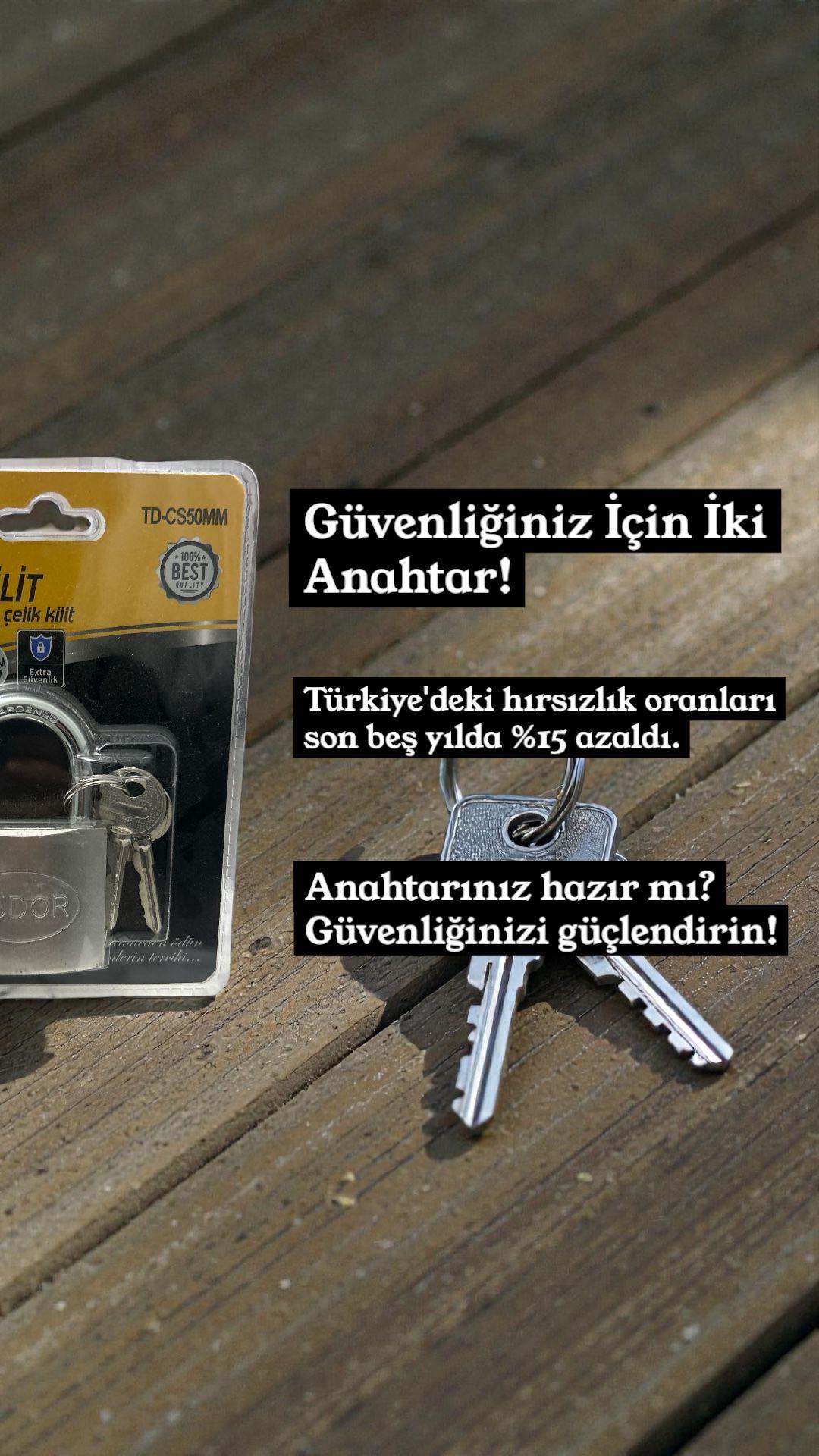 Asma Kilit 50 mm Yıldız Anahtarlı Çelik 