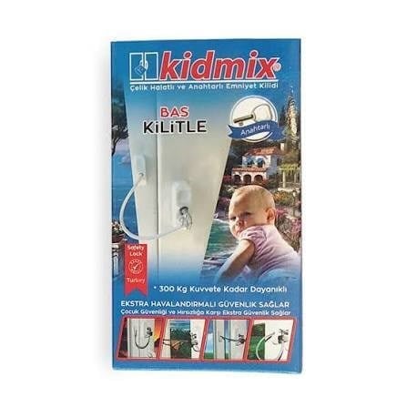 Kidmix Çelik Halatlı Pencere Güvenlik Kilidi