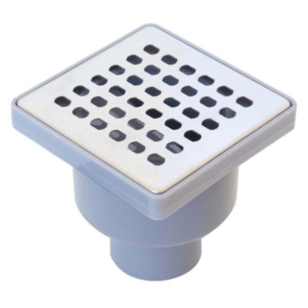 Krom Süzgeç Izgaralı Krom Plastik Yer Süzgeci Yer Sifonu 10 x 10 x 50 cm Yandan Çıkışlı
