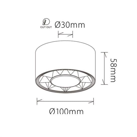 Jupiter Sıva Üstü LED Tavan Armatürü LC501 B&SK