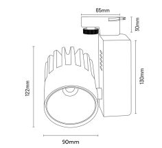 Moda Aydınlatma 20W-30W Monofaze Soketli Ray Spot Armatür MD-R 1000-01-02