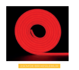 Molled 12 Volt KIRMIZI 6*12mm 10W/Mt Neon Led MOL2516