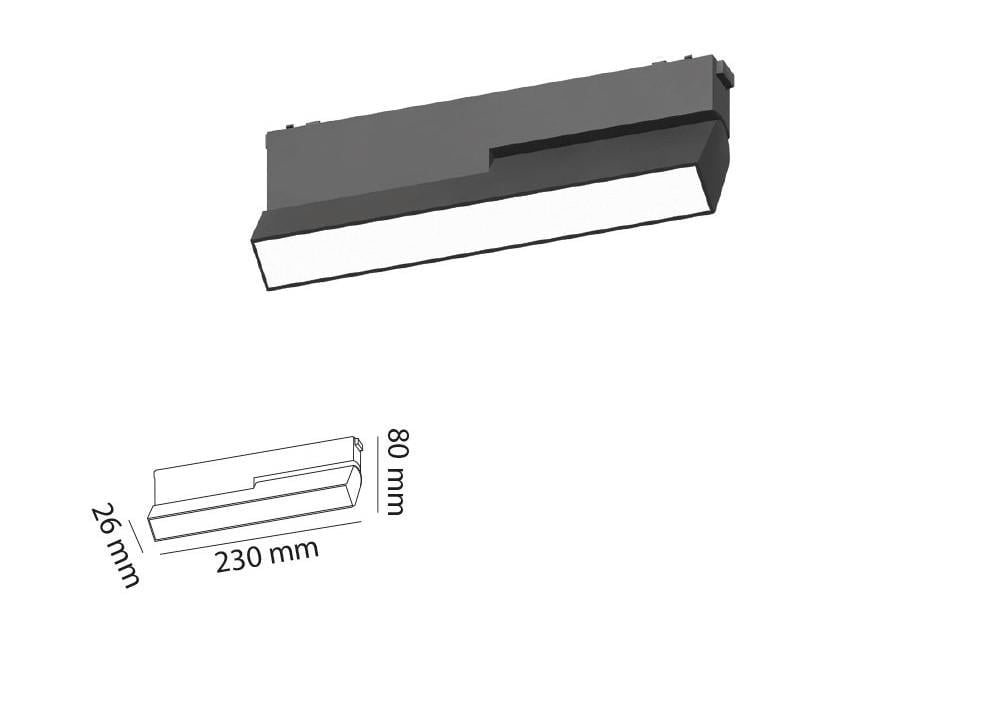 Molled 12W Hareketli Opal Difüzörlü Slim Magnet Aydınlatma MOL6060