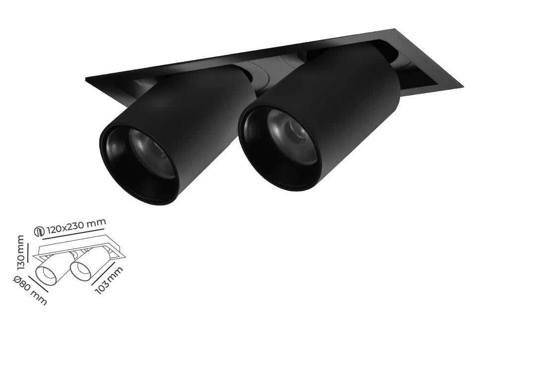 Molled 2*30W&2*40W Sıva Altı Hareketli Led Spot Armatür MOL5017