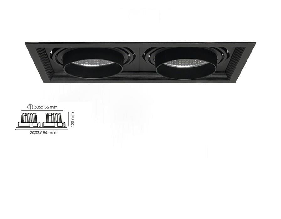 Molled 2*30W&2*40W Sıva Altı Kare Led Spot Armatür MOL2081 