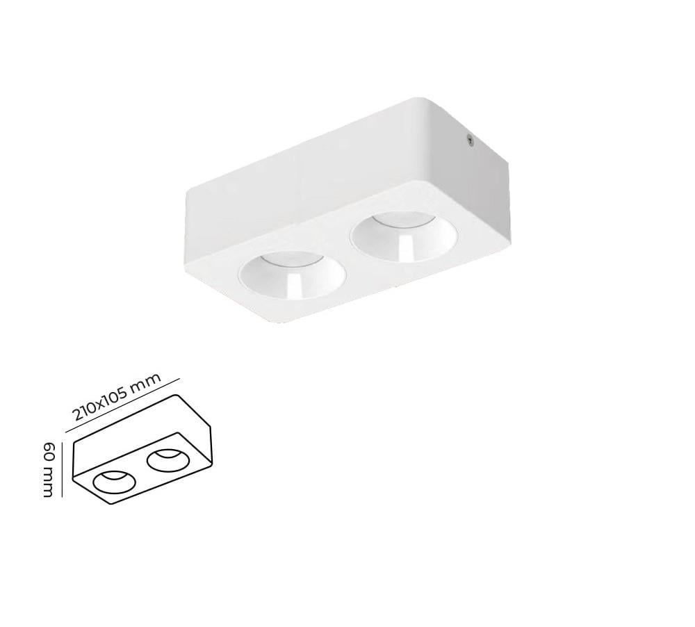 Molled 2*8W&2*12W Sıva Üstü İkili Led Spot Armatür MOL2423 B