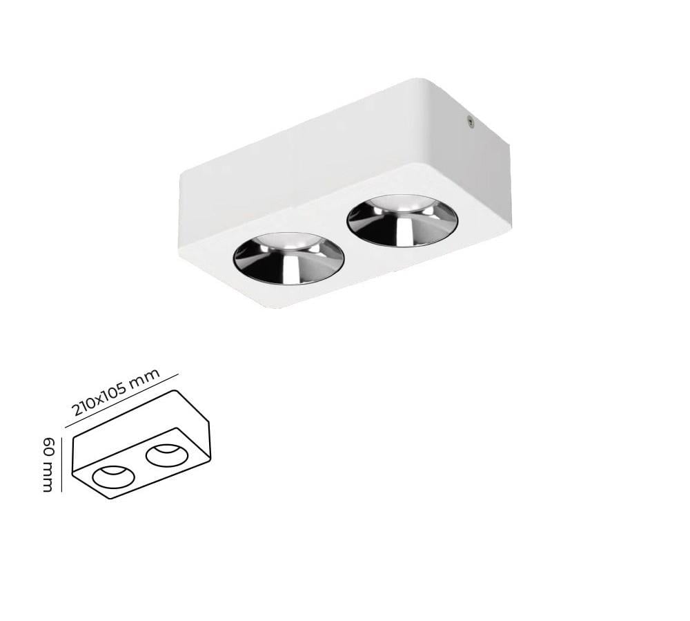 Molled 2*8W&2*12W Sıva Üstü İkili Led Spot Armatür MOL2423 BP