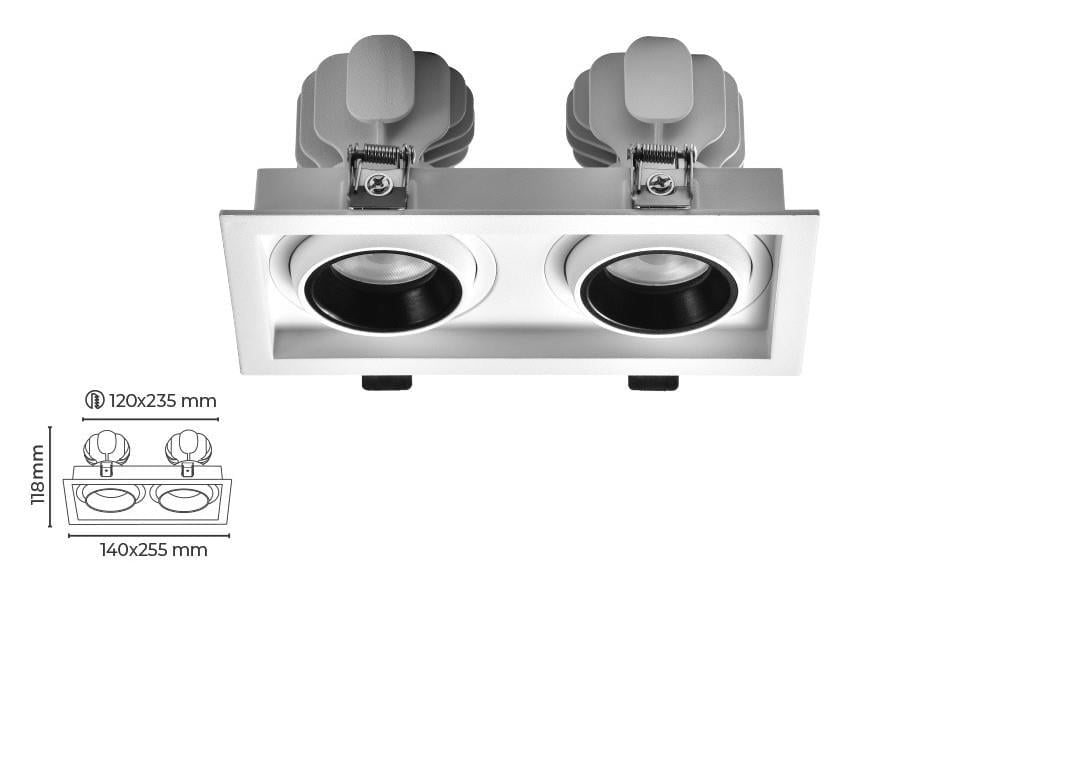 Molled 30W&40W Sıva Altı İkili Led Spot Armatür MOL5026