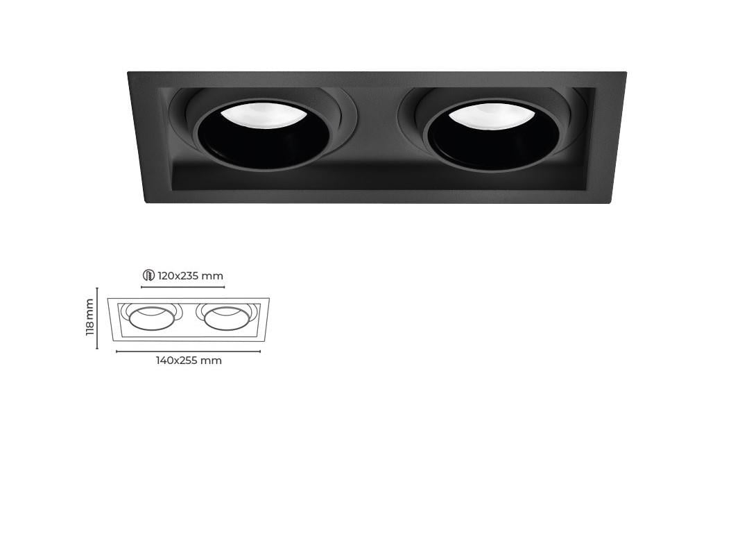 Molled 30W&40W Sıva Altı İkili Led Spot Armatür MOL5026