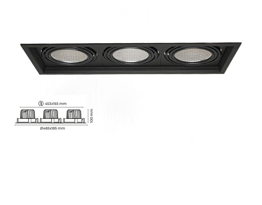 Molled 3*30W&3*40W Sıva Altı Kare Led Spot Armatür MOL2083 D
