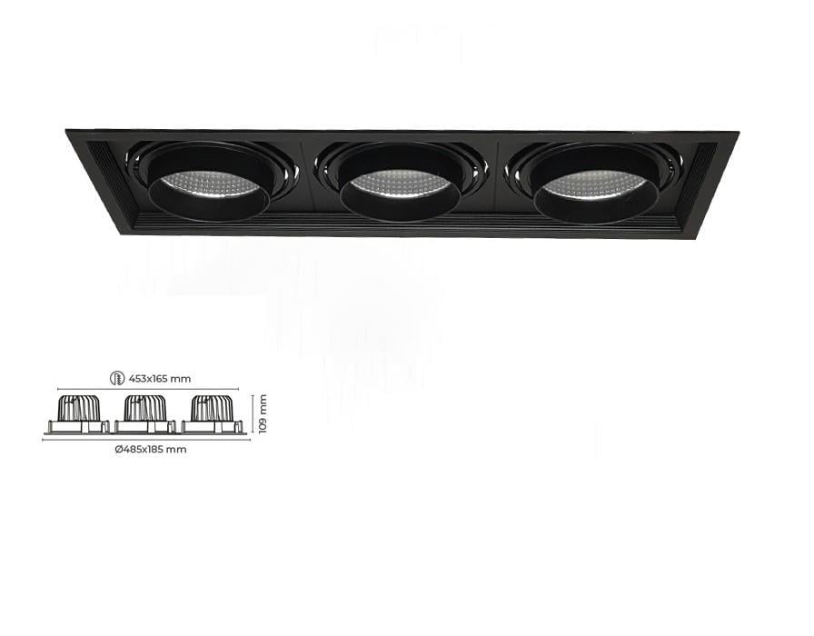Molled 3*30W&3*40W Sıva Altı Kare Led Spot Armatür MOL2083