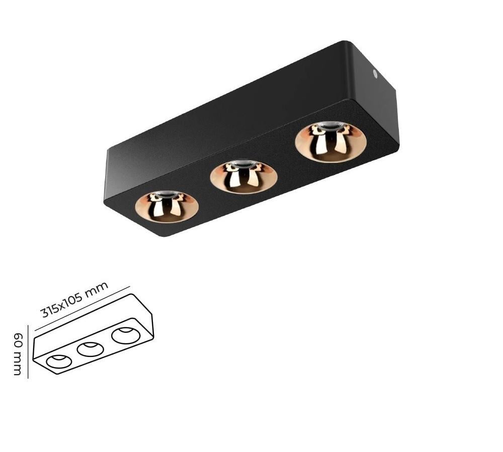 Molled 3*8W&3*12W Sıva Üstü İkili Led Spot Armatür MOL2425 SG