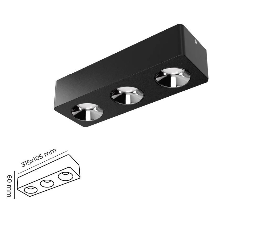 Molled 3*8W&3*12W Sıva Üstü İkili Led Spot Armatür MOL2425 SP