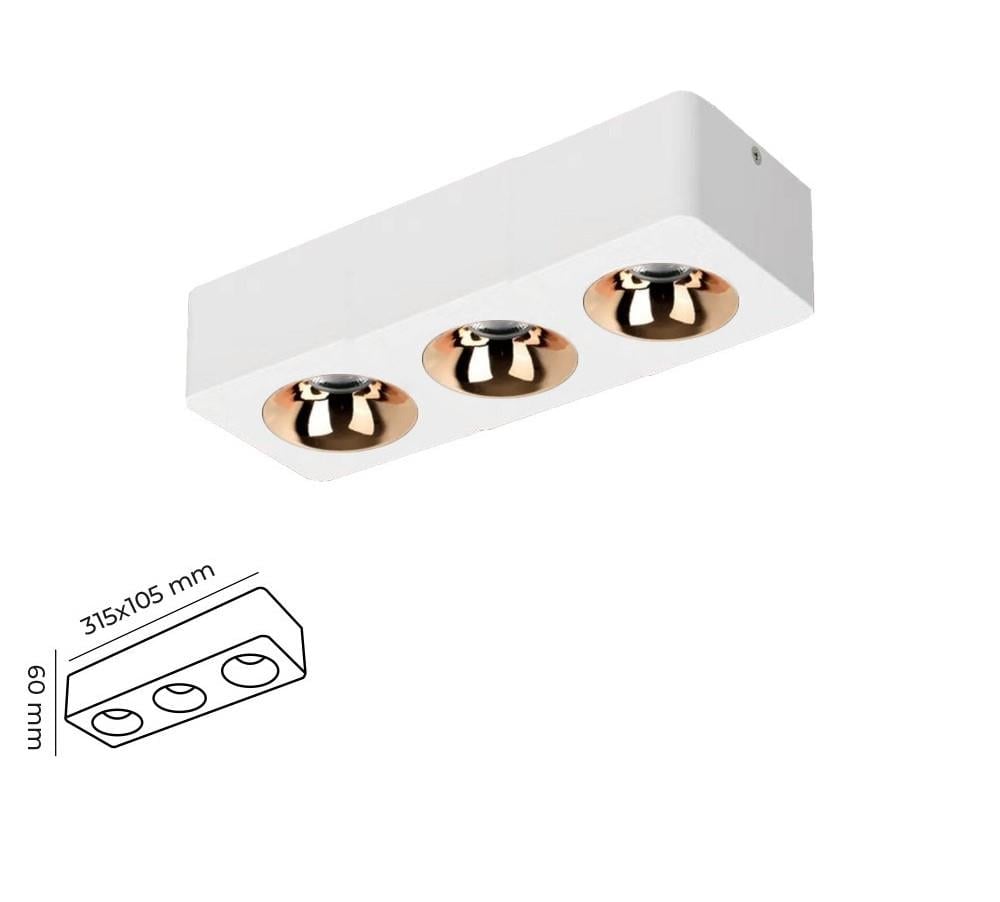 Molled 3*8W&3*12W Sıva Üstü Üçlü Led Spot Armatür MOL2424 BG