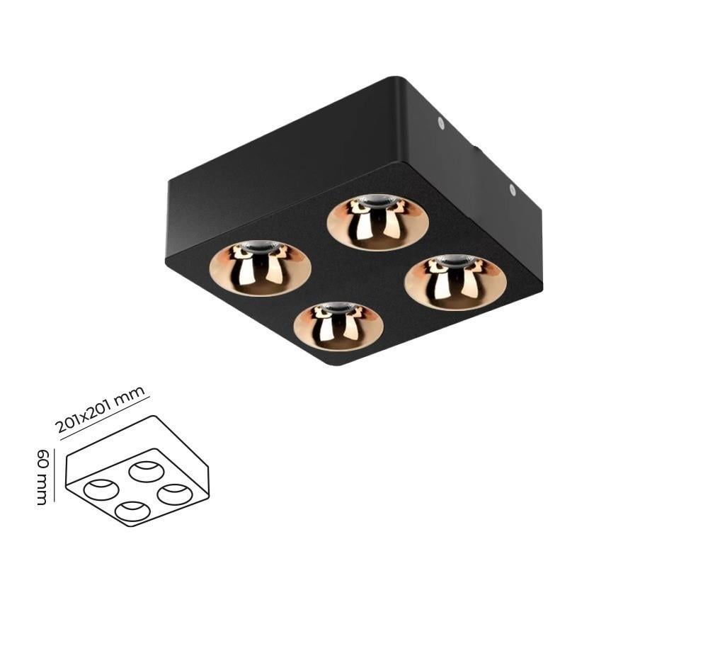 Molled 4*8W&4*12W Sıva Üstü Üçlü Led Spot Armatür MOL2427 SG