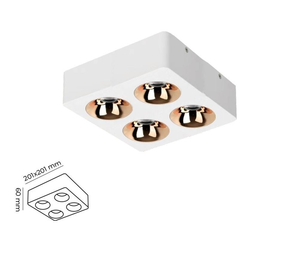 Molled 4*8W&4*12W Sıva Üstü Üçlü Led Spot Armatür MOL2426 BG