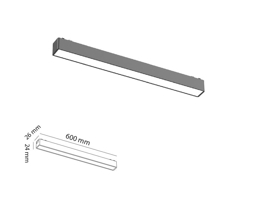 Molled 60Cm 24W Opal Difüzörlü Slim Magnet Aydınlatma MOL6052