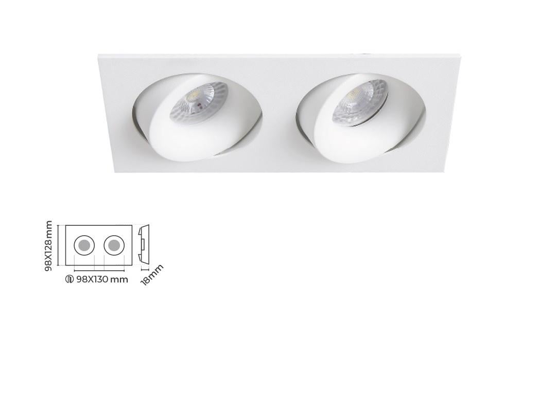 Molled Gu-10 Duylu İkili Sıva Altı Mini Spot Armatür MOL6110