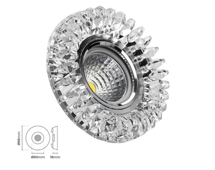 Molled Gu-10 Duylu Kenar Ledli Sıva Altı Kristal Mini Spot Armatür MOL507
