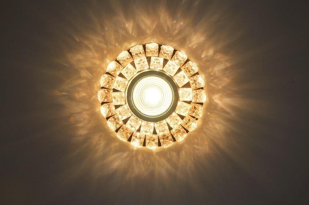 Molled Gu-10 Duylu Kenar Ledli Sıva Altı Kristal Mini Spot Armatür MOL543