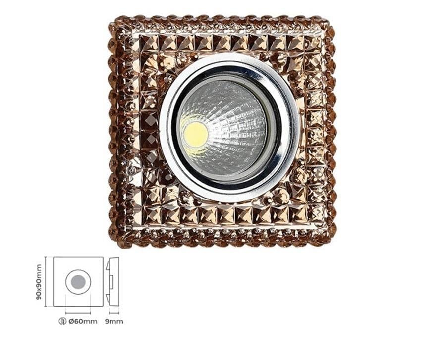 Molled Gu-10 Duylu Kenar Ledli Sıva Altı Kristal Mini Spot Armatür MOL539