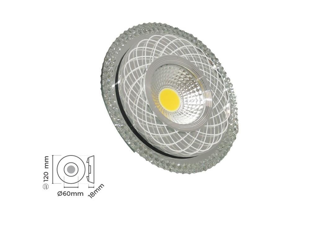 Molled Gu-10 Duylu Kenar Ledli Sıva Altı Kristal Mini Spot Armatür MOL573