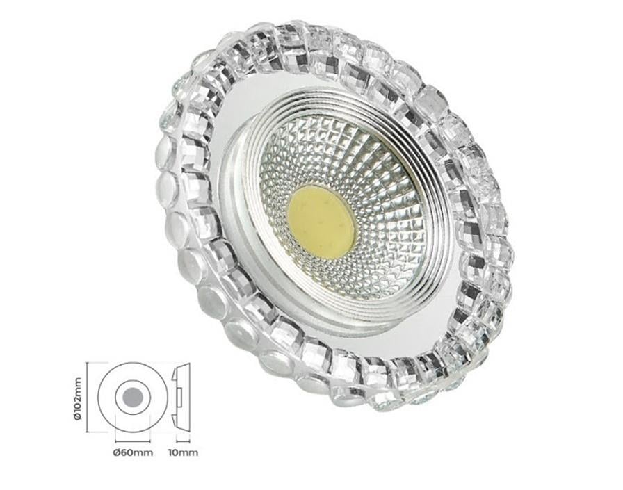 Molled Gu-10 Duylu Kenar Ledli Sıva Altı Kristal Mini Spot Armatür MOL547