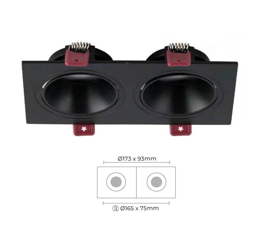 Molled Gu-10 Duylu Sıva Altı İkili Kare Mini Spot Armatür MOL4152 S