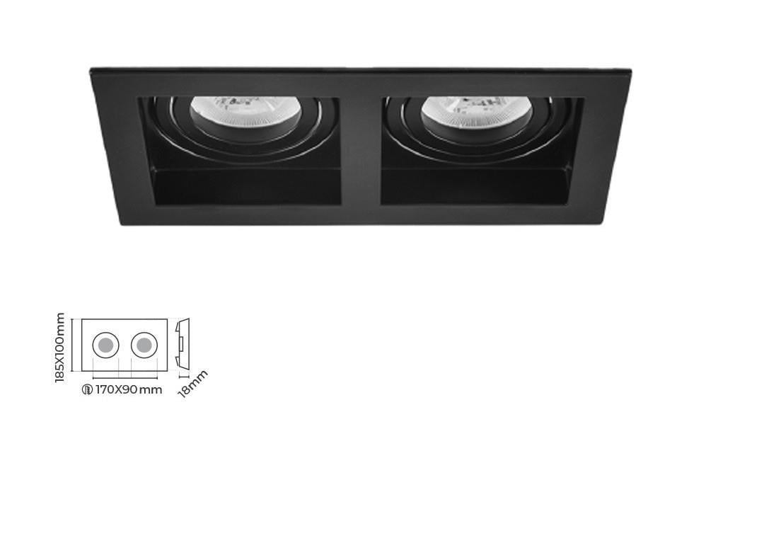 Molled Gu-10 Duylu Sıva Altı İkili Mini Spot Armatür MOL1682 S