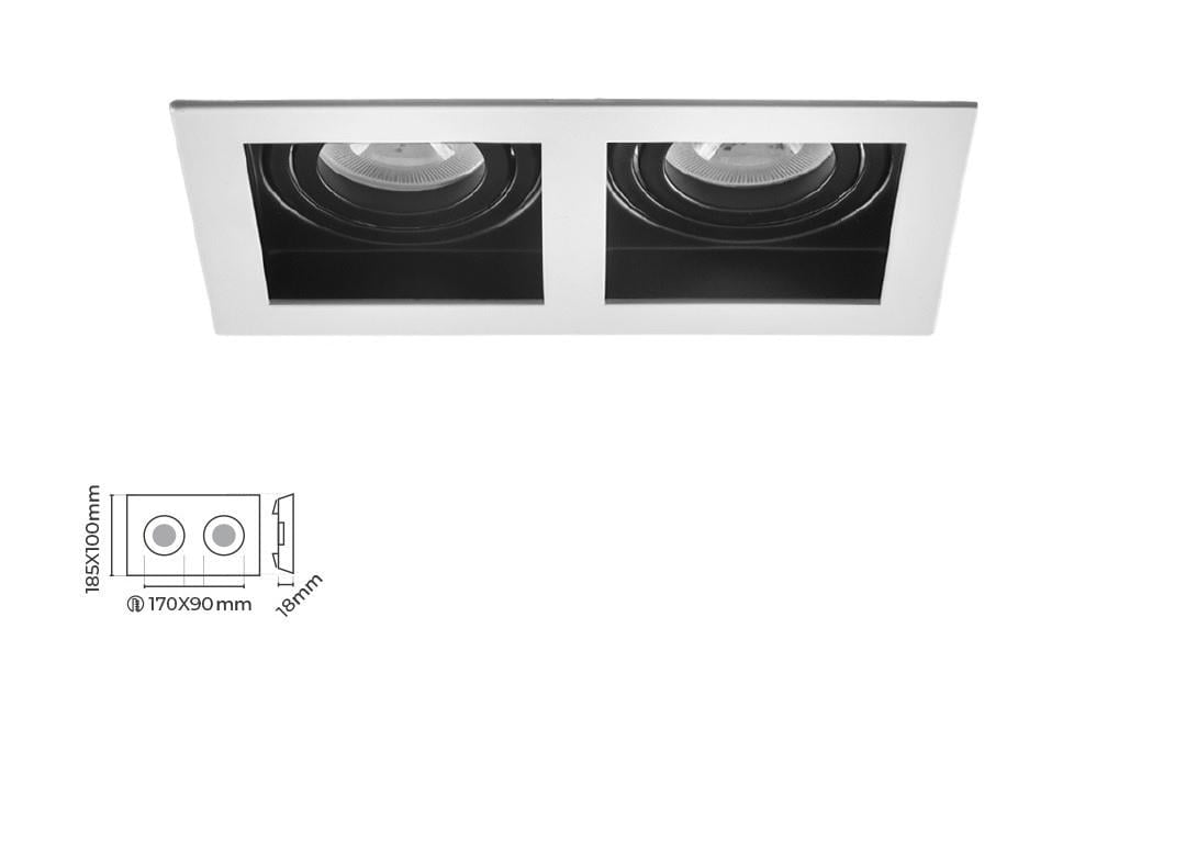 Molled Gu-10 Duylu Sıva Altı İkili Mini Spot Armatür MOL1682 BS