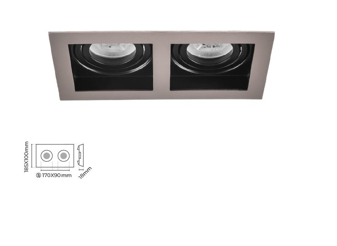 Molled Gu-10 Duylu Sıva Altı İkili Mini Spot Armatür MOL1682 SN