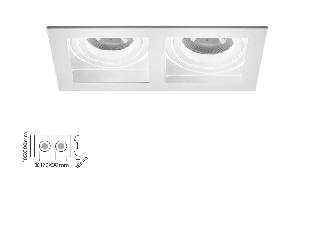 Molled Gu-10 Duylu Sıva Altı İkili Mini Spot Armatür MOL1682 B