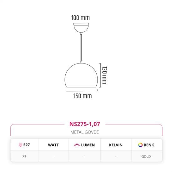 Nevo 15 cm Tekli Top Sarkıt Gold NS275-1