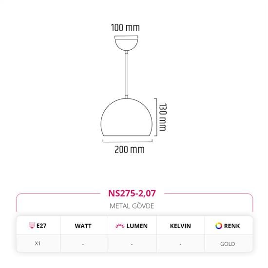 Nevo 20 cm Tekli Top Sarkıt Gold NS275-2
