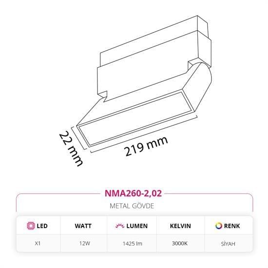 Nevo 48V Akordiyon Linear Magnet Armatür Siyah NMA260-2