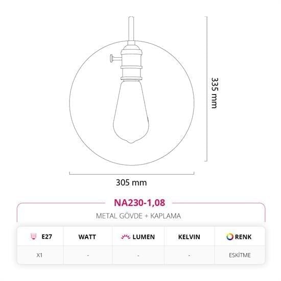 Nevo Dekoratif İç Mekan Aplik Eskitme NA230-1