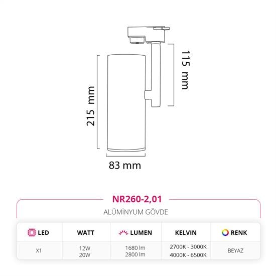 Nevo Dekoratif Ray Spot Beyaz NR260-2
