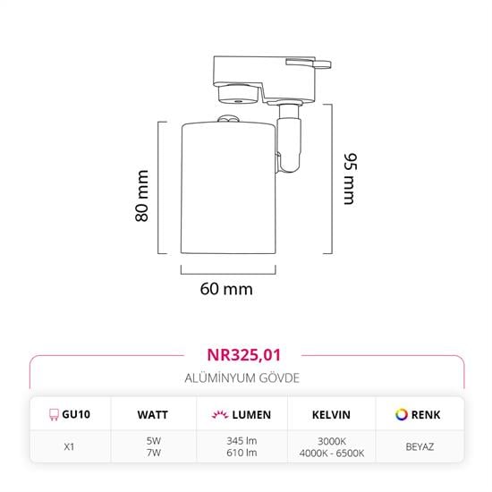 Nevo Dekoratif Ray Spot Beyaz NR325