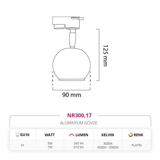 Nevo Dekoratif Ray Spot Platin NR300