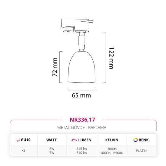 Nevo Dekoratif Ray Spot Platin NR336
