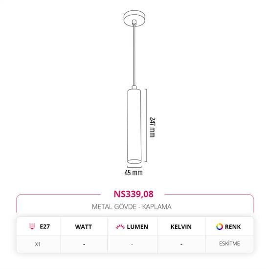 Nevo Dekoratif Tekli Sarkıt Eskitme NS339